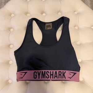 Gymshark Grey Sports Bra with Pink Band